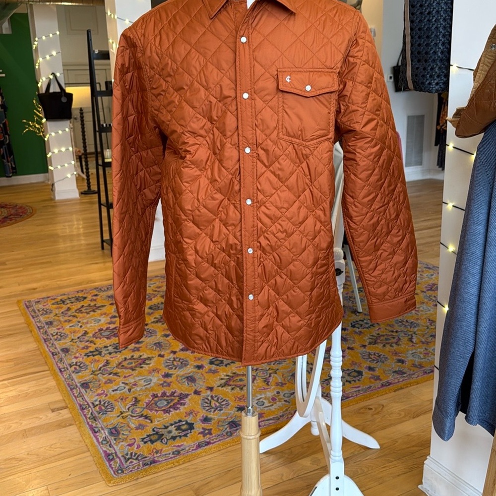 Criquet Men's Quilted Shacket in Rust XL